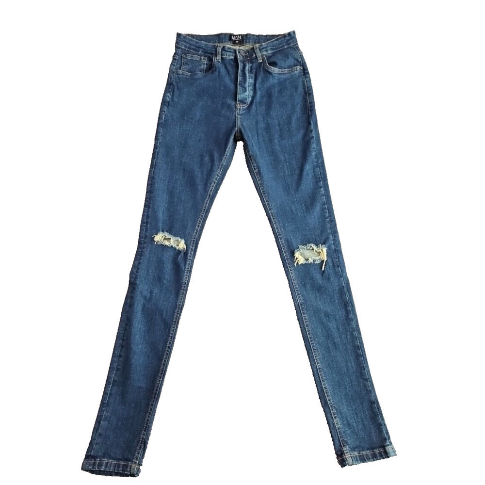 Boohoo Man Men's Jeans Men's Size 32x32 Button Fly Distressed Stretch AZ1265